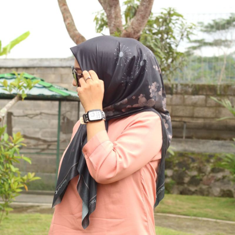 journey hijab jilbab scarf segiempat hanny premium plat jp include box gift