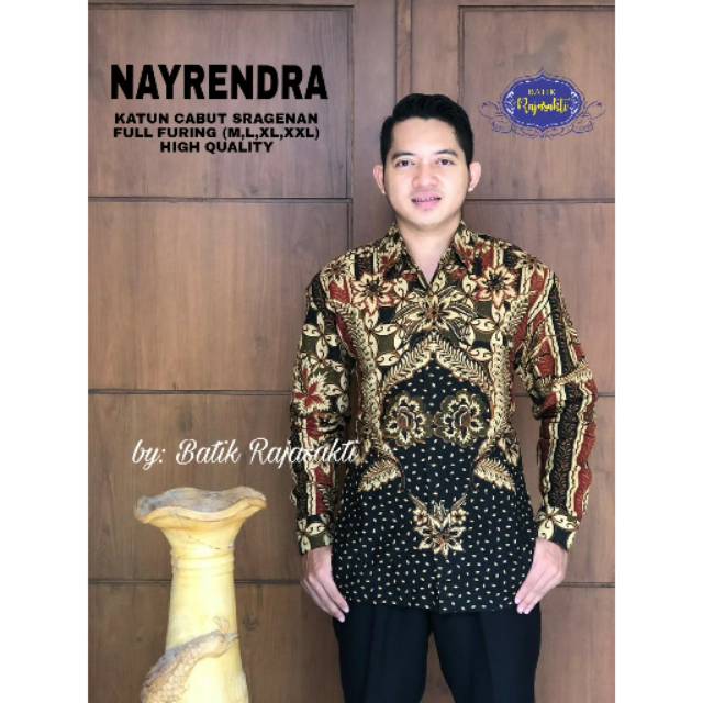 Batik Pria NAYRENDRA Asli Katun Halus Sragenan Full Furing Murah