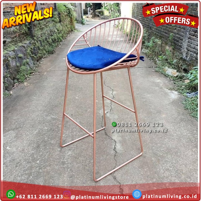 Kursi Bar Besi, Bar Stool Besi, Kursi Makan Bar Besi, Kursi makan Paltinumliving Furniture
