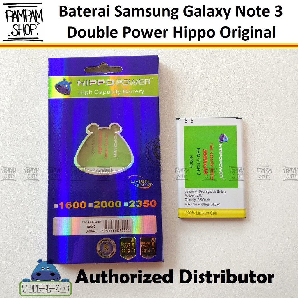 Baterai Hippo Double Power Original Samsung Galaxy Note 3 N9000 N900 Ori Batre Batrai Dual Hipo