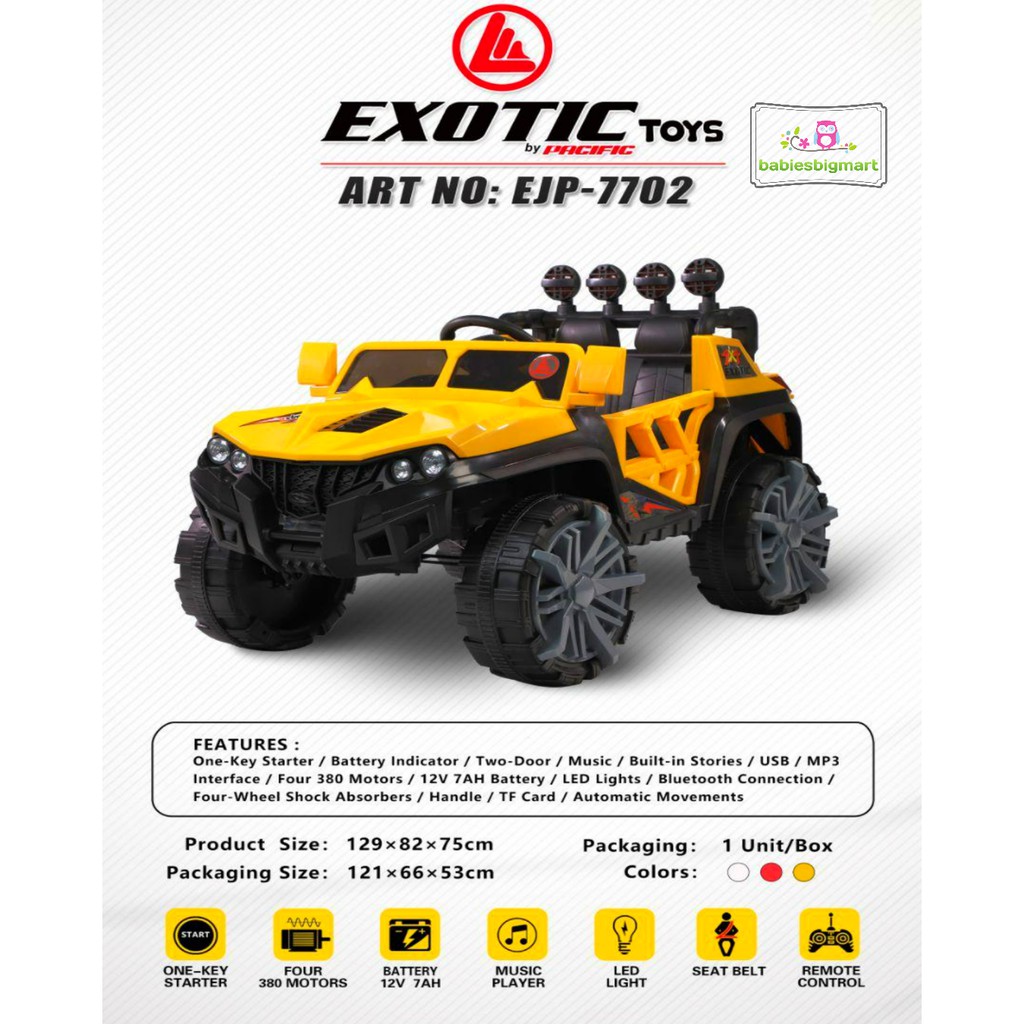 Mainan Anak mobil Aki Exotic Jeep EJP 7702 Battery Car