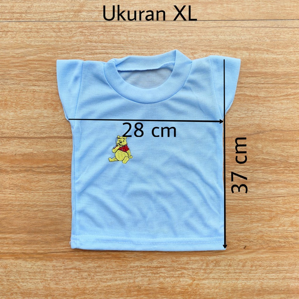 1 LUSIN (12 pcs) Kaos bayi pendek BORDIR perlengkapan bayi lahir