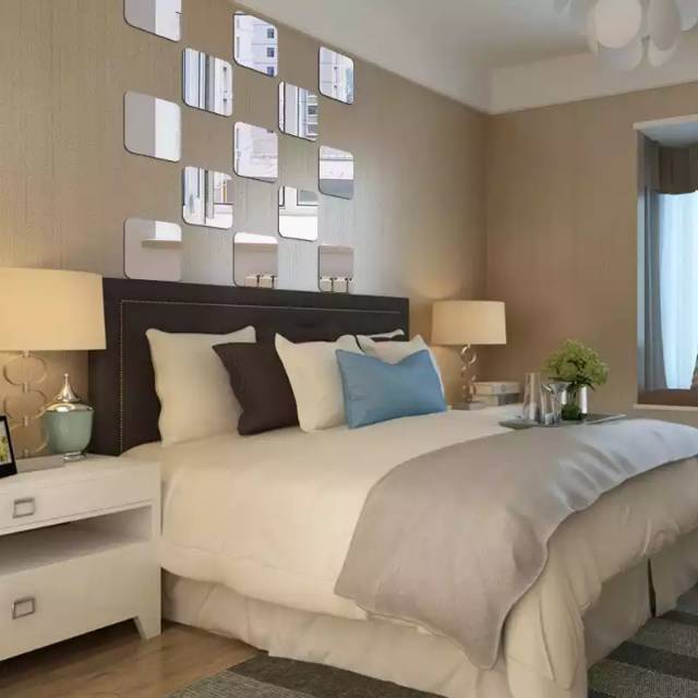 DIY wall stiker cermin mozaik bahan akrilik / acrylic kotak size 15 x 15 cm