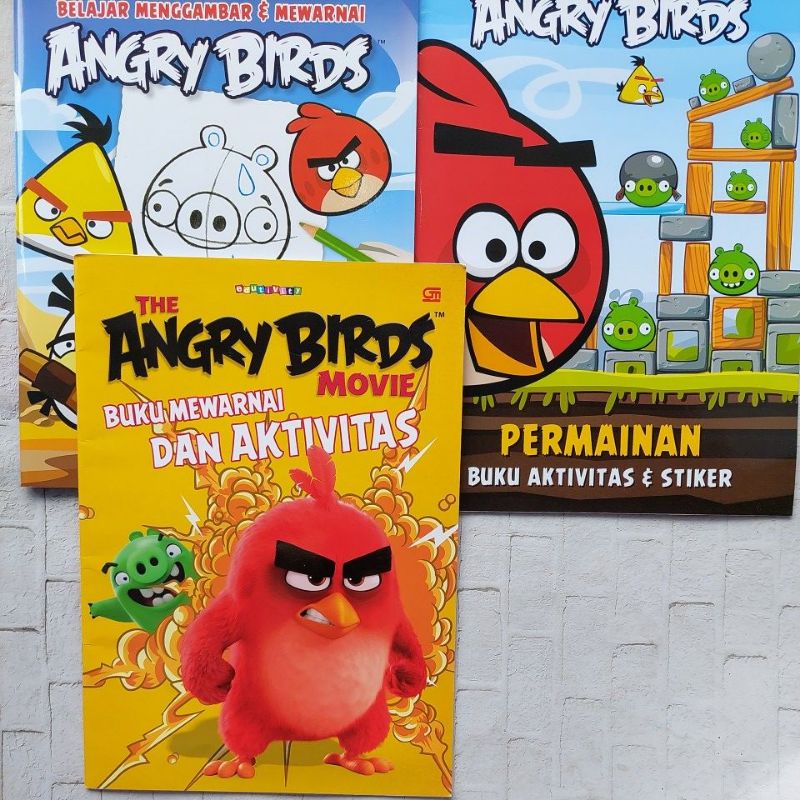 Edutivity Angry Birds - Permainan buku Aktivitas &amp; Stiker - Buku Mewarnai dan Aktivitas - Belajar Menggambar dan Mewarnai