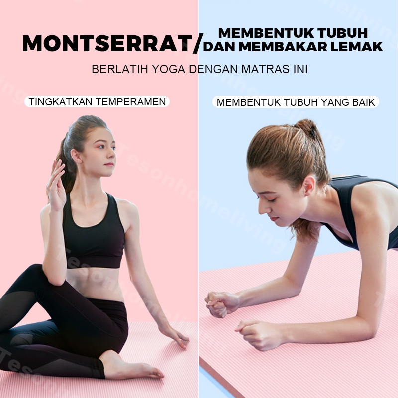 183 CMx 61CM x 1CM Alas Matras Yoga Mat 10 mm Tebal Anti Slip Olahraga Senam Pilates Gym barang jual rugi