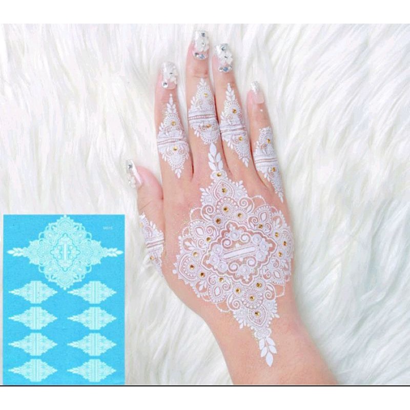 HENNA INSTAN UNTUK 1 TANGAN  FREE MANIK DAN GLITTER