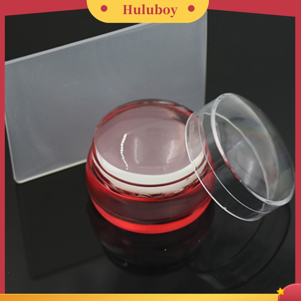 Huluboy Huluboy♡ Alat Stamper Kuku Kepala Bulat Bahan Silikon Transparan Untuk Manicure