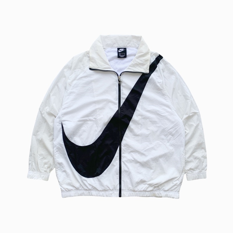 vintage nike big swoosh windbreaker jacket - jaket second thrift
