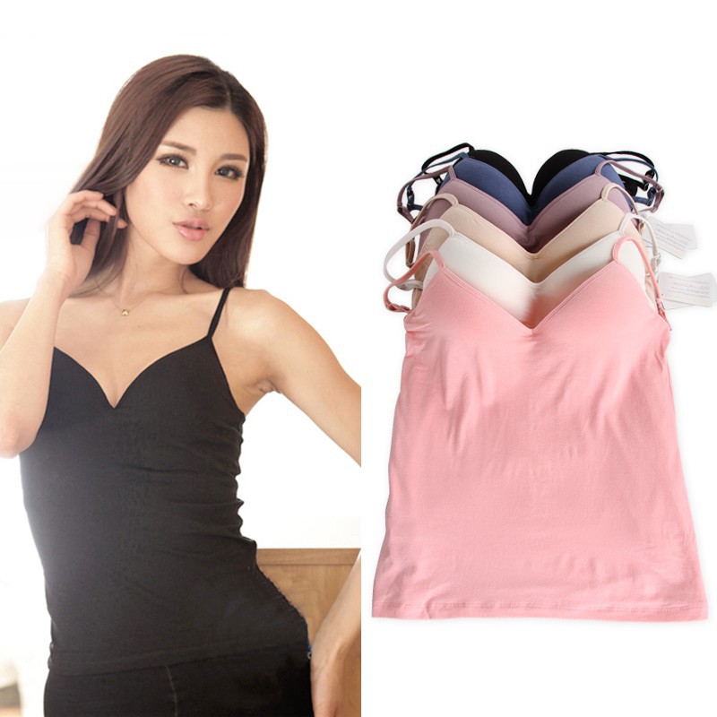 Tanktop Bra  Tank Top Singlet Bra Busa Tipis With Cup Bra