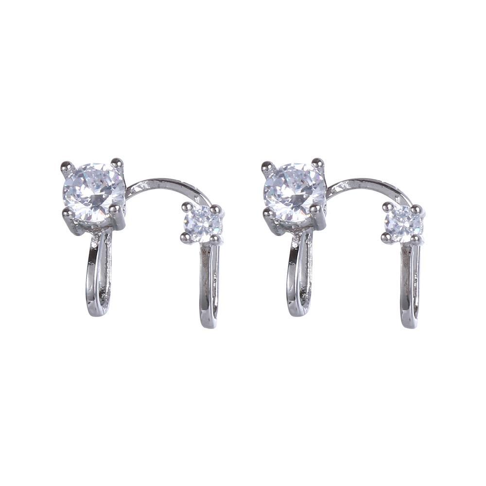 Preva Zirkon Manset Telinga 6mm 4mm Wanita Pria Perhiasan Anting Non Tindik