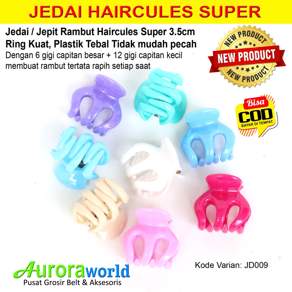 Auroraworld Jedai Haircules Jepit Rambut Haircules Super 3.5cm Bahan Tebal dan Kuat