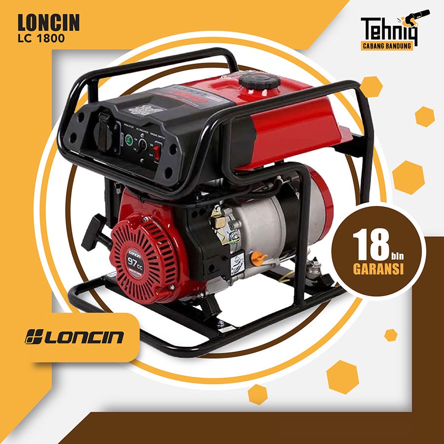 Gasoline Generator LONCIN LC 1800 Genset Listrik Bensin Portabel 1000 Watt