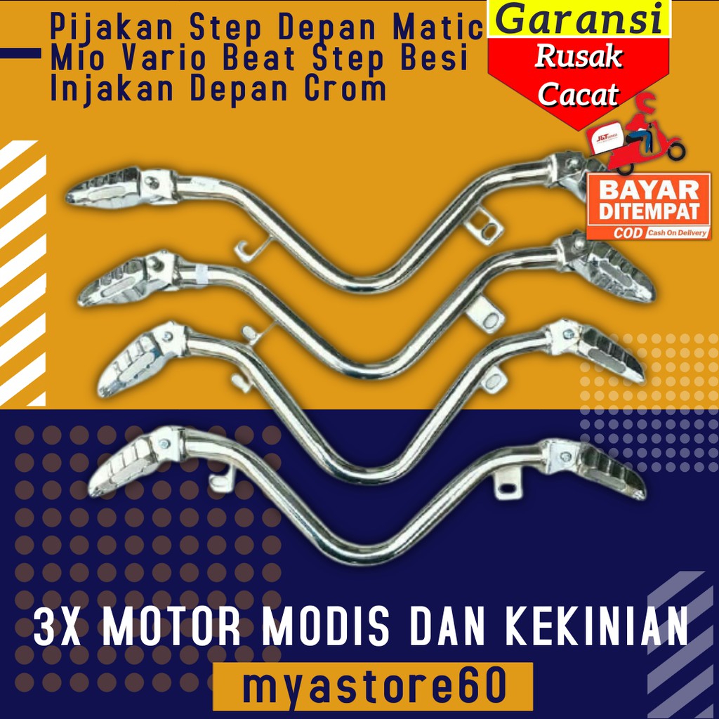 Pijakan Step Depan  AKsesoris Variasi Matic Mio Vario Beat Step Besi Injakan Depan Crome