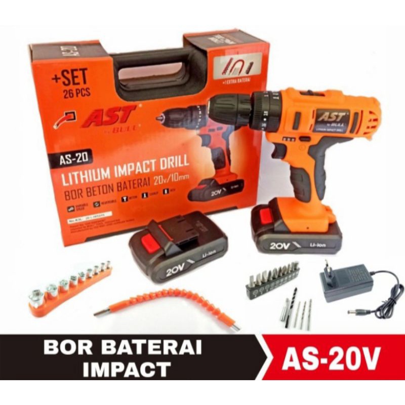 BOR CORDLESS BATERAI AST 20V IMPACT DRILL