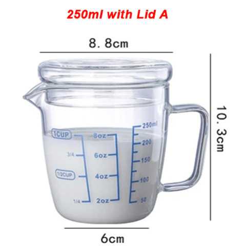 TD-DA1 DROHOEY Gelas Teko Milk Jug Latte Art Borosilicate Flat Lid - ZM0080