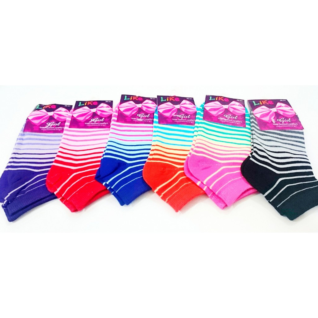 kaos kaki like girl pendek kaos kaki cewek kaos kaki motif garis warna pendek