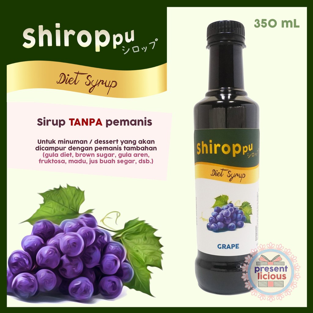 

Grape | Shiroppu Diet Syrup 350 mL | Sirup Rasa Anggur Tanpa Pemanis