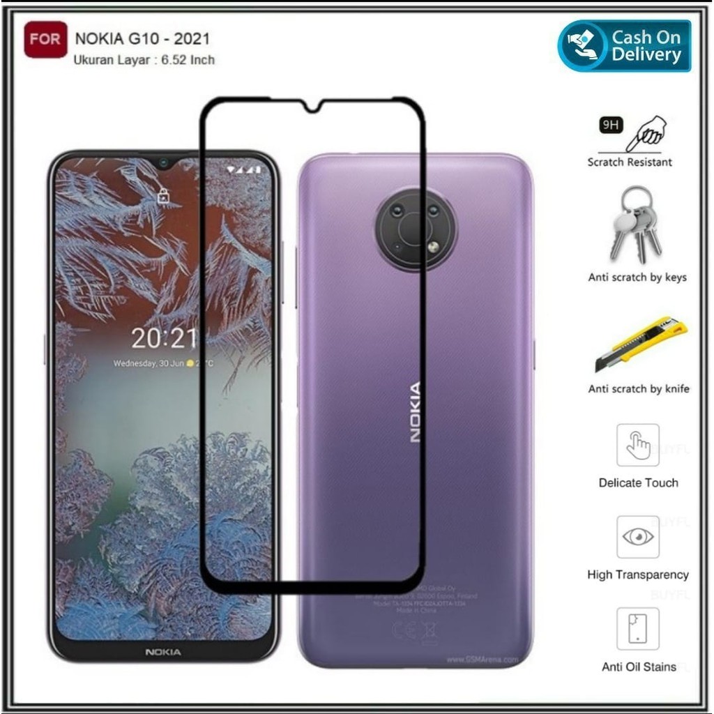 Riyanali_Shop Tempered Glass Full Nokia G10 2021 Anti Gores Layar Kaca HP