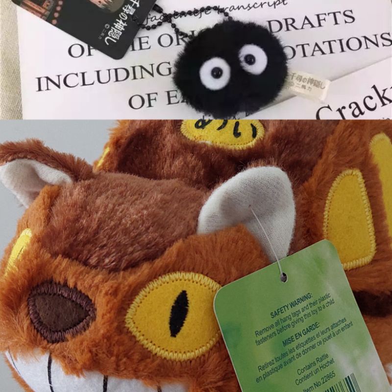 Boneka gantungan TOTORO My Neighbor original Licensed SOOT SPRITE PLUSH Dust kucing belang totoro