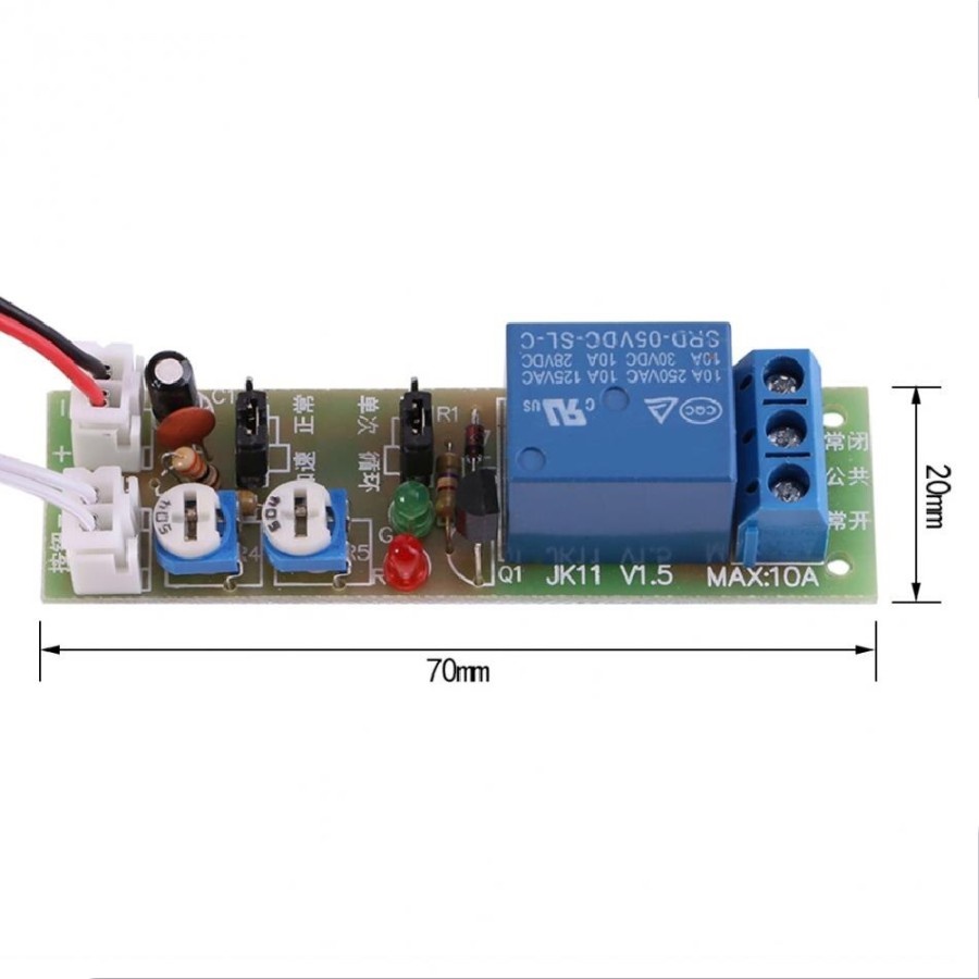 Modul Relay Timer DC ON-OFF 0-15 Menit Siklus dengan Saklar Trigger