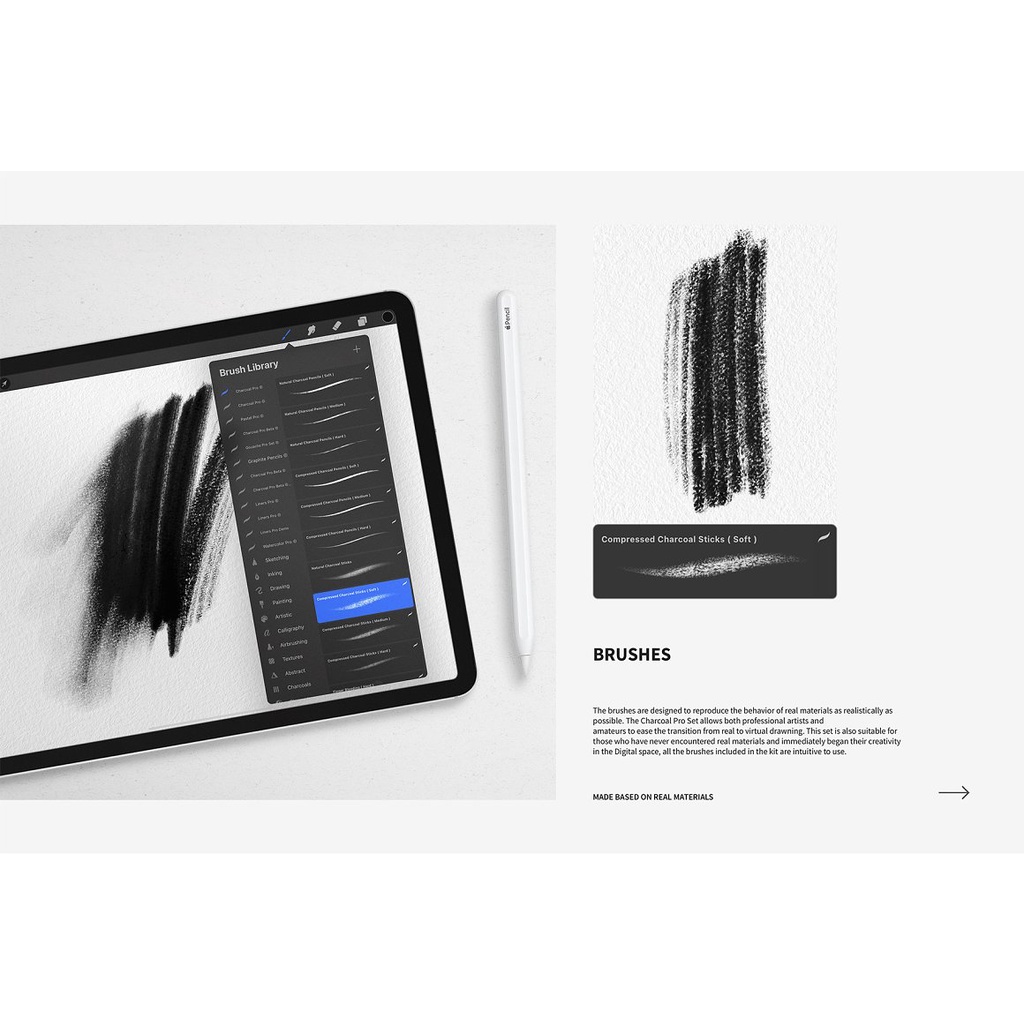 Procreate Brush - Charcoal Pro Set for Procreate App