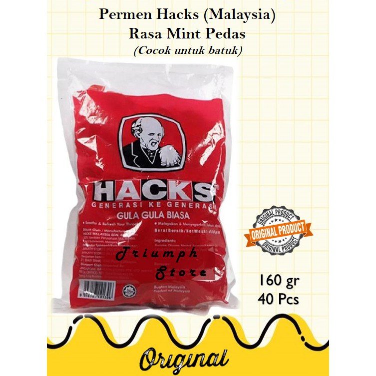 

Permen Hacks rasa Mint Pedas 160gr / permen jadul / Permen batuk