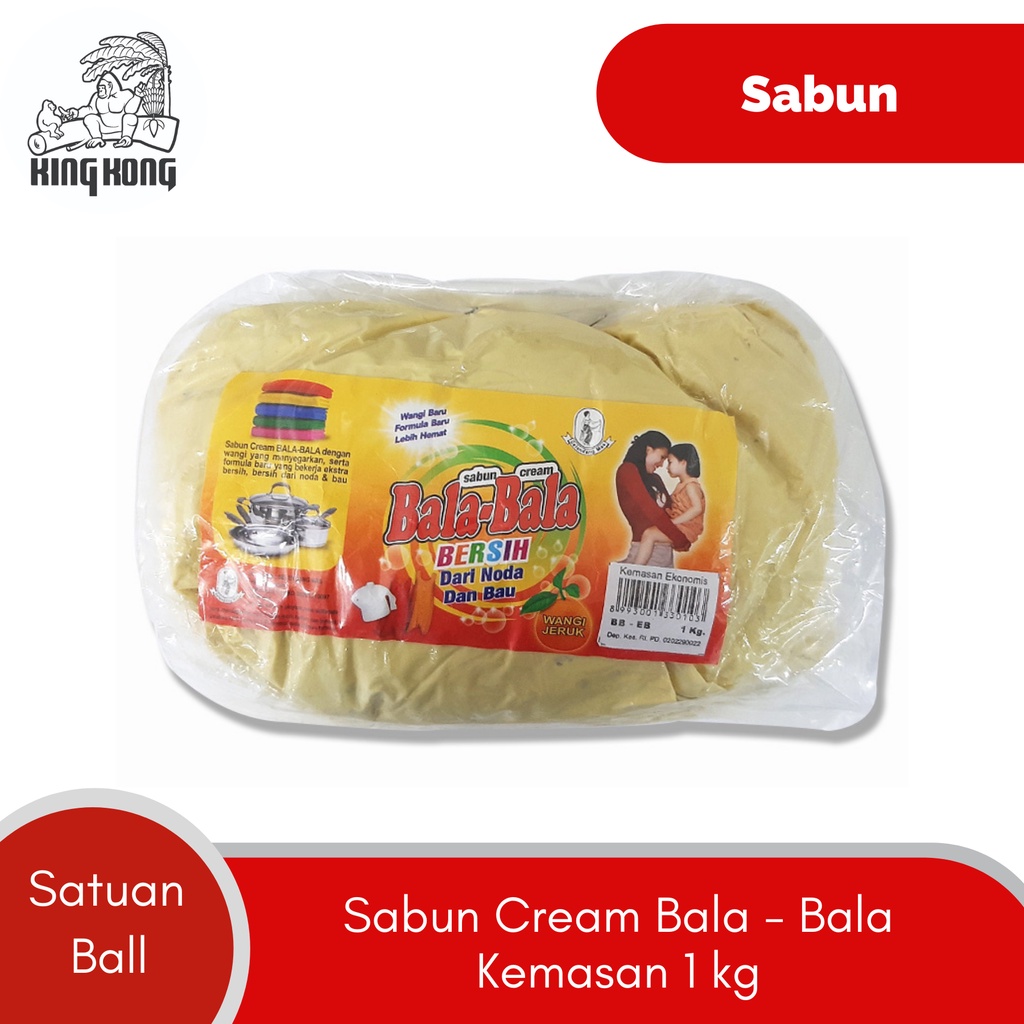 Sabun Cream Bala-Bala Kemasan Plastik 1 kg - BBEB - dijual per Ball