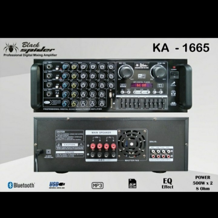 Power Amplifier Blackspider KA 1665 Profesional Amplifier karaoke
