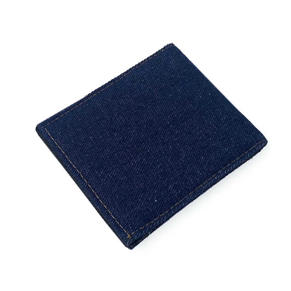 SHOPEE 6.6 SUPER SALE!! Dompet Denim Kanvas Dompet Pria Pendek 3/4 Lipat Dua - Navy Blue