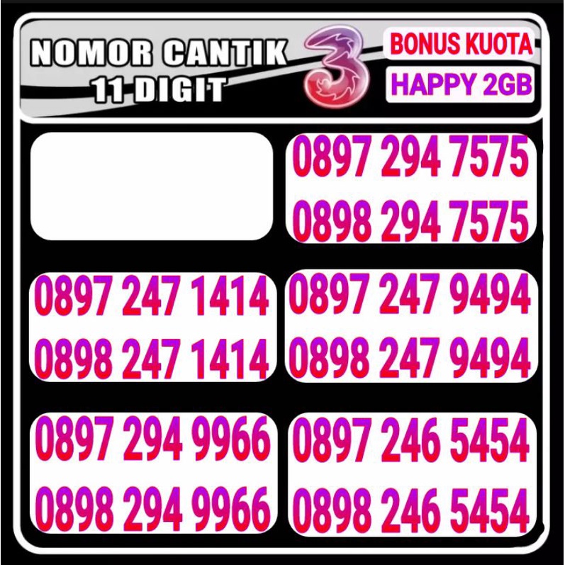 Nomor Cantik Tri Kembar 2 pcs