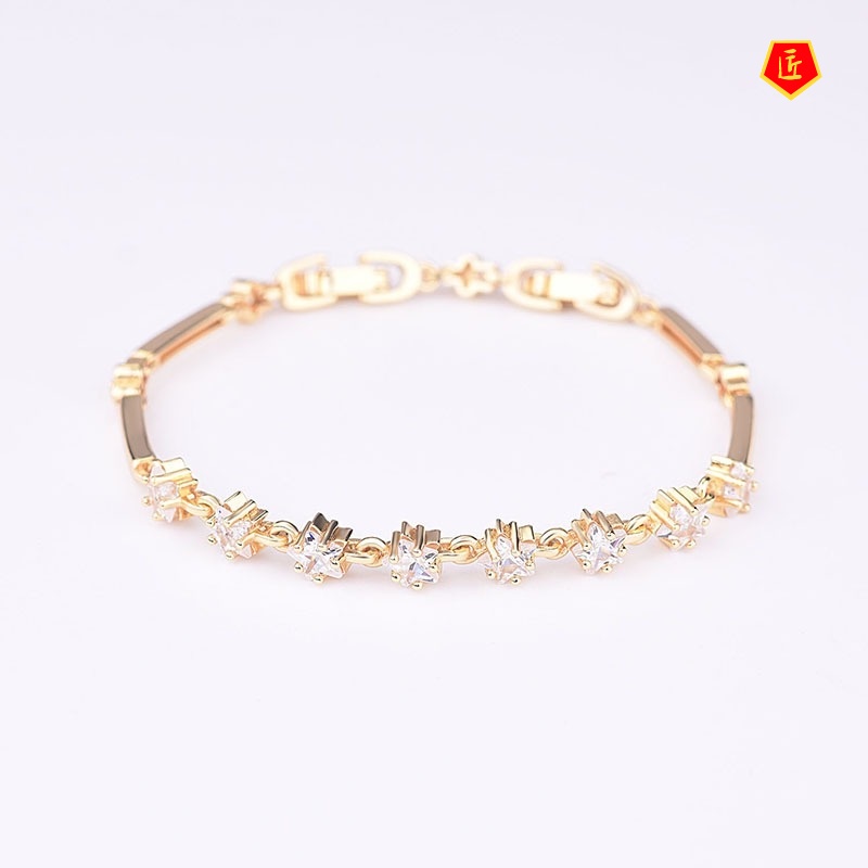 [Ready Stock]Women's S925 Silver Flower Bracelet Fashion Elegant