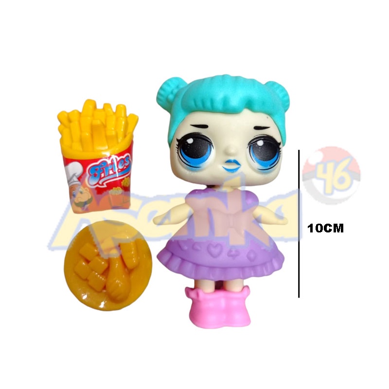 [COD] Mainan Koleksi Anak Cewek Boneka LoL 10cm + Makanan [ASEMKA46]