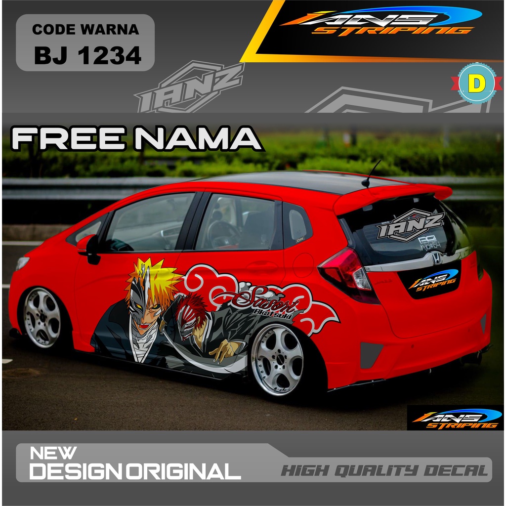 VARIASI STIKER DECAL MOBIL JAZZ JESS / STIKER DECAL FREE NAMA / DECAL STICKER AGYA AYLA BRIO