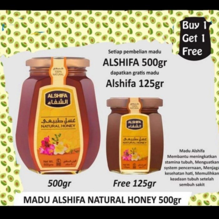 

madu al shifa 500gr free 125gr