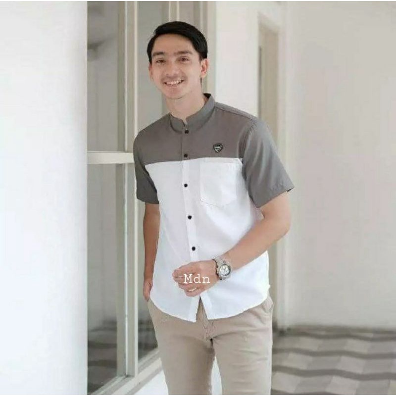 Baju koko kurta pria dewasa lengan pendek bahan premium terbaru