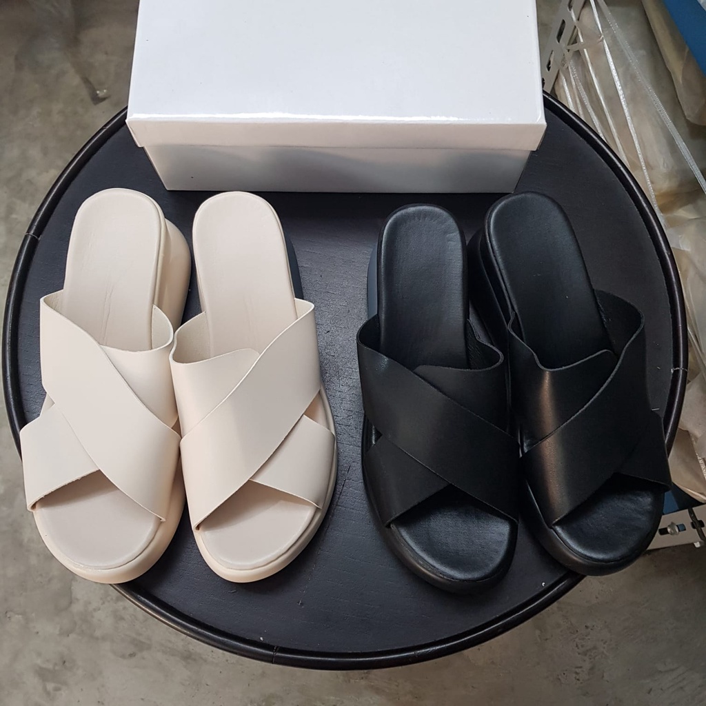 [✅BISA COD] 10888 SANDAL TYPE A &amp; B IMPORT WANITA WEDGES TINGGI MODEL X (REAL PICTURE)