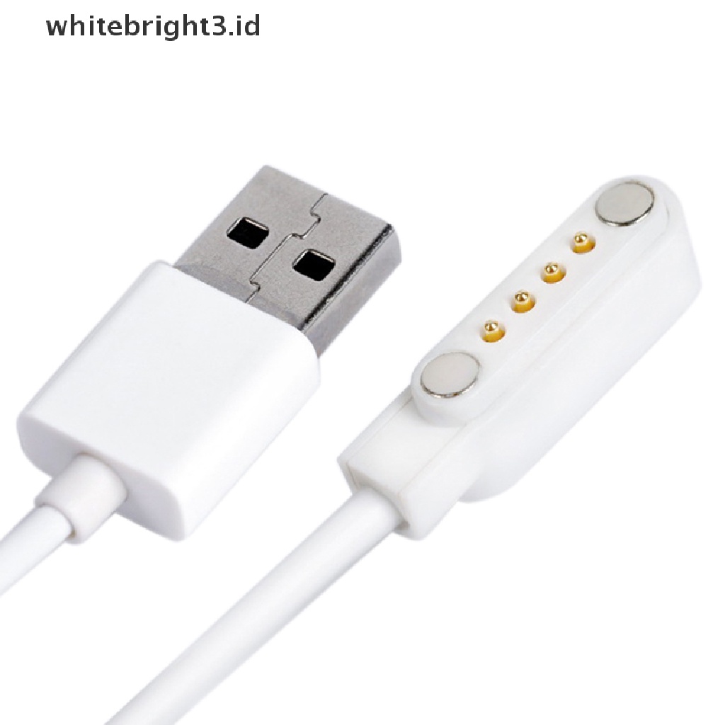 (whitebright3.id) Kabel Power Charger USB 2.0 Magnetik 4 Pin Untuk Smartwatch KW88