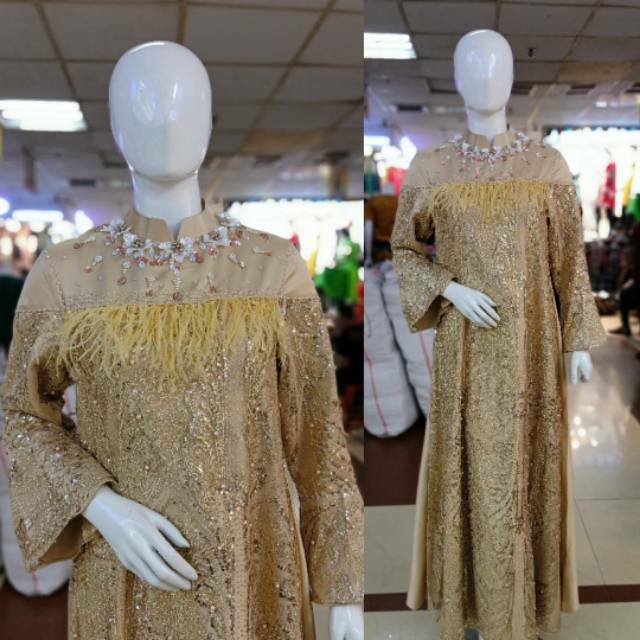 Gaun pesta muslim/gamis bridal kombinasi/dress pesta/gamis lamaran