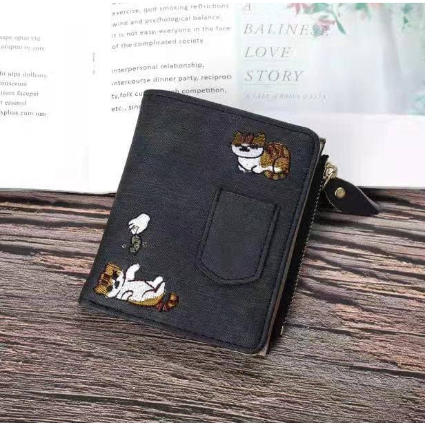 DOMPET WANITA LIPAT KULIT KUCING FELICIA IMPORT MURAH  MOTIF WA033B2  DENIM ORI C18219 KOREA JAKARTA