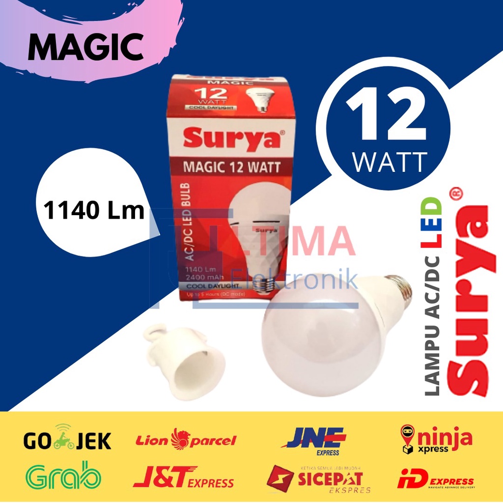 Lampu Emergency Led Surya Magic 9W/12W/18W lampu darurat rechargeable