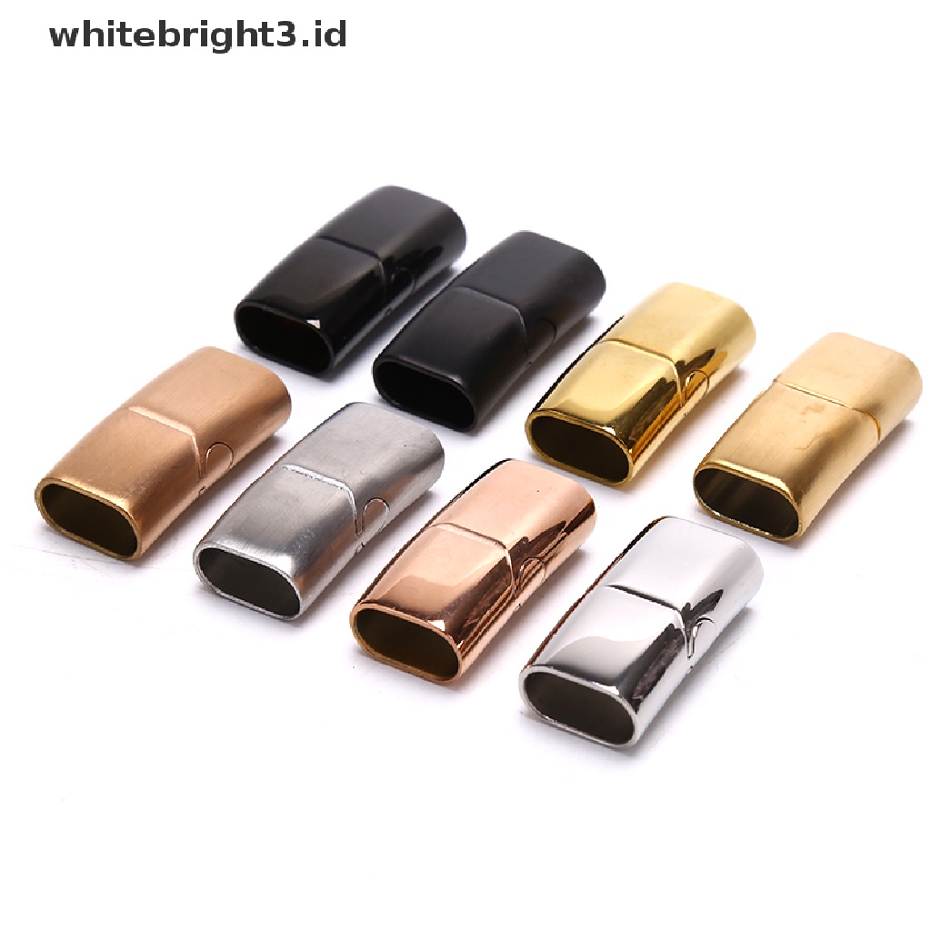 (whitebright3.id) Gesper Magnetik Bahan Stainless Steel Untuk Gelang Kulit DIY