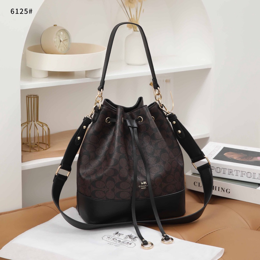 Coa Signature And Leather Bucket Bag 6125