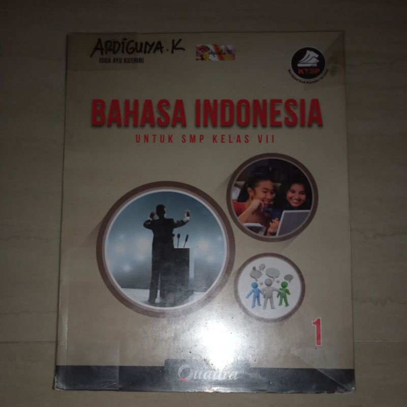 BUKU BAHASA INDONESIA UNTUK SMP KELAS VII / 7 -QUADRA
