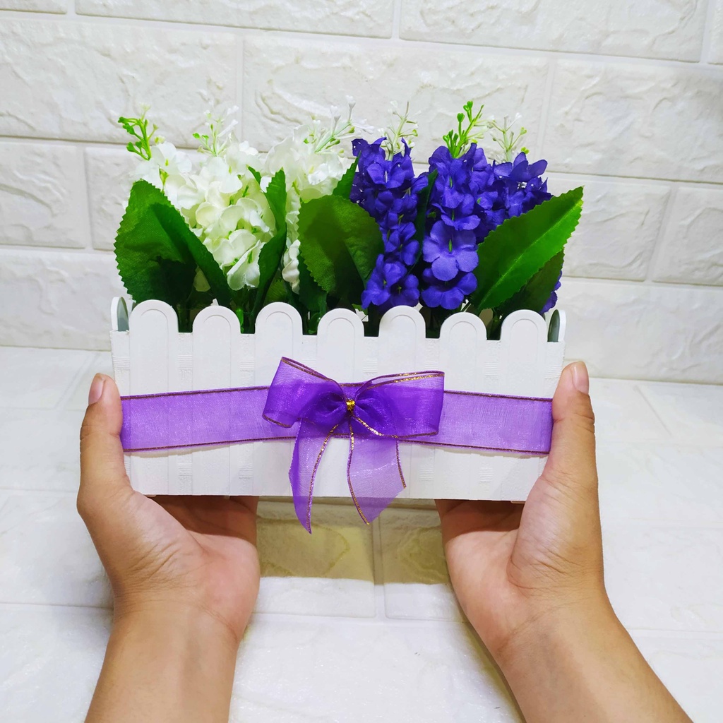 Pajangan Taman Lavender Pot Pagar Panjang Hiasan Cantik Murah