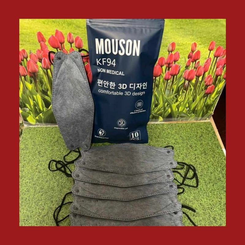 Masker KF 94 Mouson warna jeans murah banget