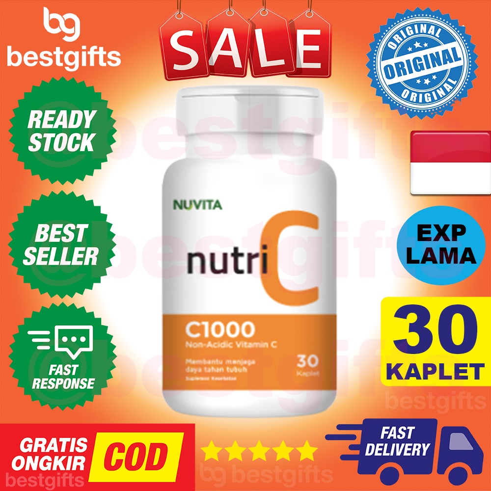 NUVITA NUTRI C 1000 MG VITAMIN VIT C 1000MG AMAN DI LAMBUNG ANTIOKSIDAN DAYA TAHAN TUBUH 30 KAPLET