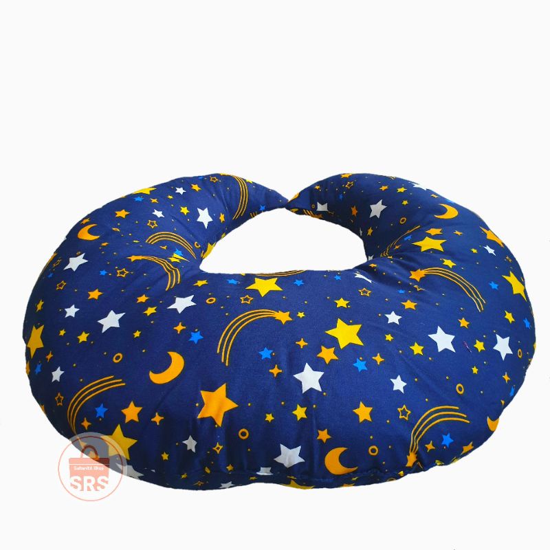 Bantal Menyusui (BANSUI) Bayi Baby Nursing Pillow Bantal Donat Motif Caracter Bulan Bintang