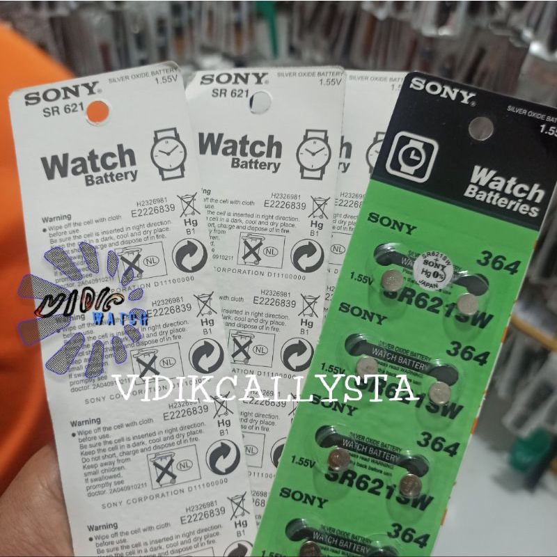 BATRE BATREI BATTERY SONY 364 363 SR621SW SR621 LR621 L621 621 SW W AG1 LR60 BATERAI JAM TANGAN KANCING 1.5V