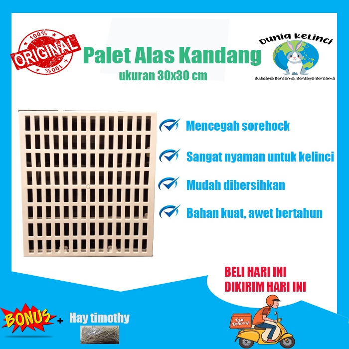 FOOTREST ALAS TATAKAN KANDANG PALET 30X30 CM PUTIH KELINCI ANJING KUCING GUINEA PIG MARMUT HEWAN