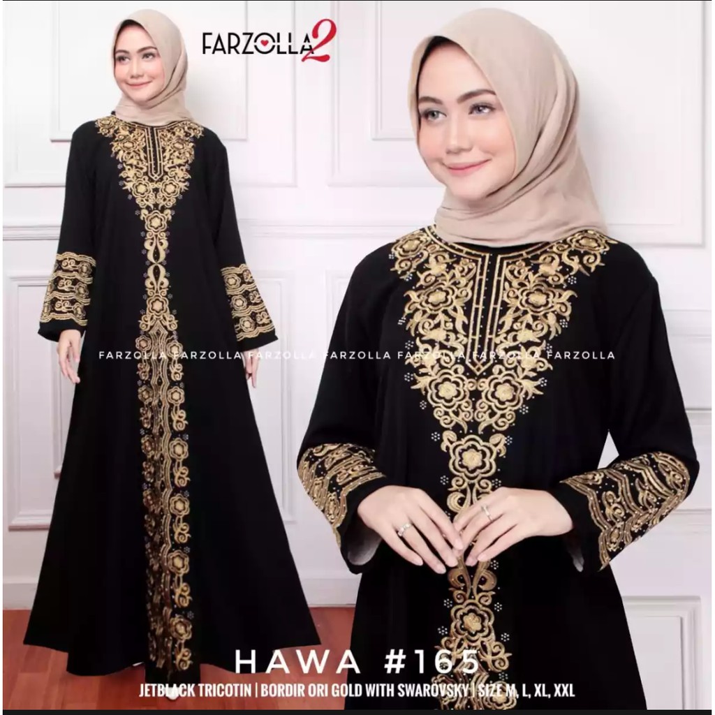 ABAYA SAUDI IMPORT MOTIF NABILA ORI ALKHATIB | CRYSTAL CREPE,BORDIR EMAS&PUTIH | ELDONYID